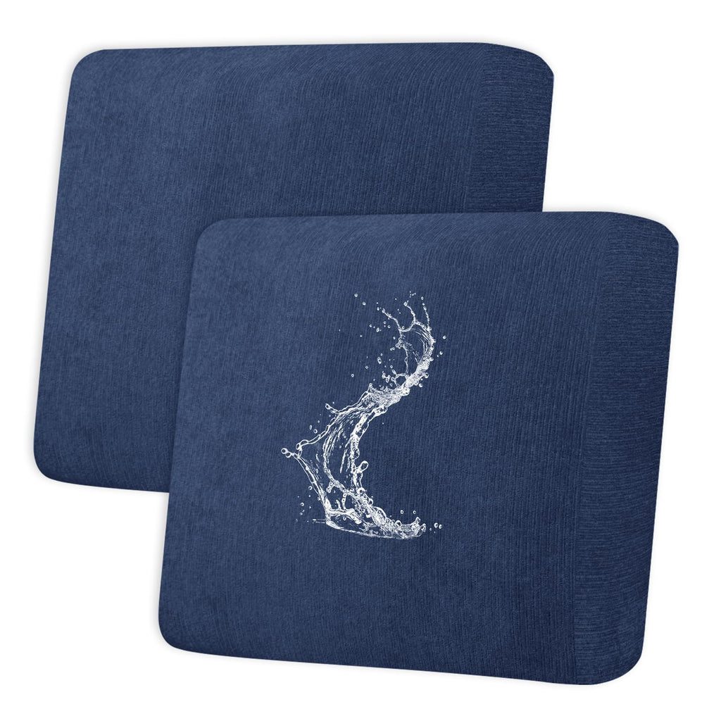 Waterproof RV Dinette Cushion Covers - Stretch Fabric Camper Seat Slipcover Replacement, Washable RV Couch Cover Designed for Camper Car Bench (Loveseat 2 Bench Cover, Blue Grey)
