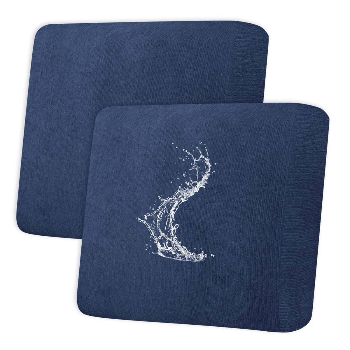 Waterproof RV Dinette Cushion Covers - Stretch Fabric Camper Seat Slipcover Replacement, Washable RV Couch Cover Designed for Camper Car Bench (Loveseat 2 Bench Cover, Blue Grey)