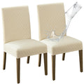 MOSAYT 100% Waterproof Dining Room Chair Covers Set of 4, Beige
