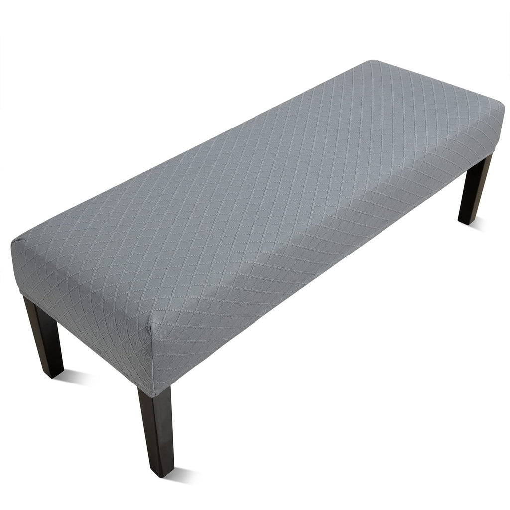 Fuloon Stretch Jacquard Dining Bench Cover - Anti-Dust Removable Bench Slipcover Washable Seat Cushion Protector for Bedroom, Kitchen, Hotel, Banquet (Beige)