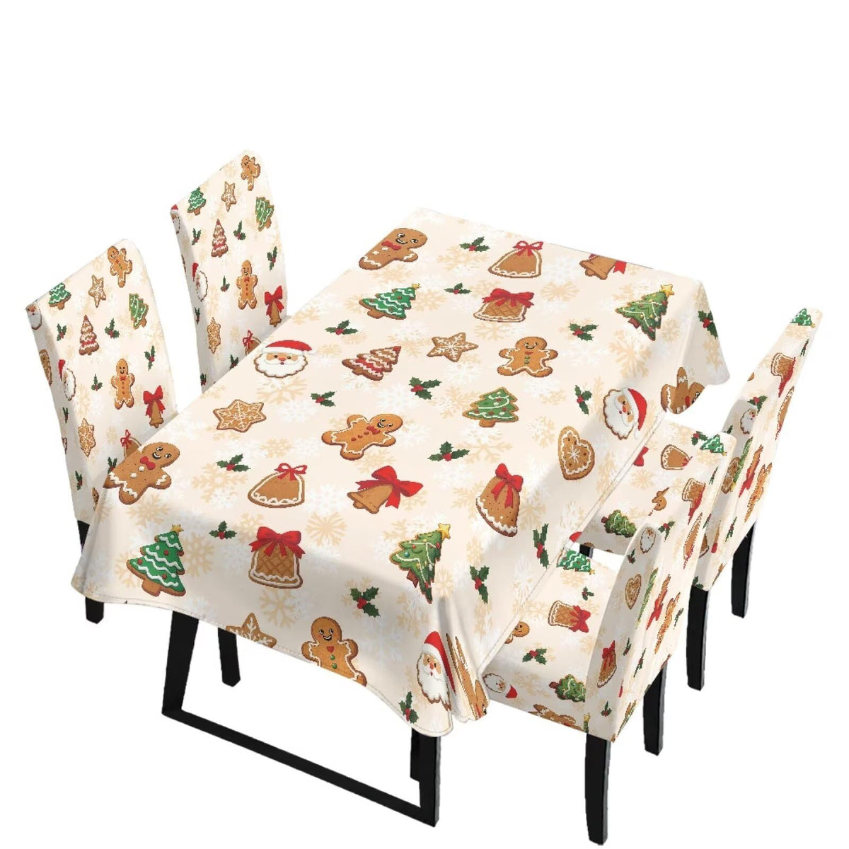5 Pcs Table Cover Chair Covers Set Coloful Floral Dustproof Kitchen Seat Covers Set of 4 with Table Cover for Home Decor Soft Furniture Protector for Wedding Party Banquet