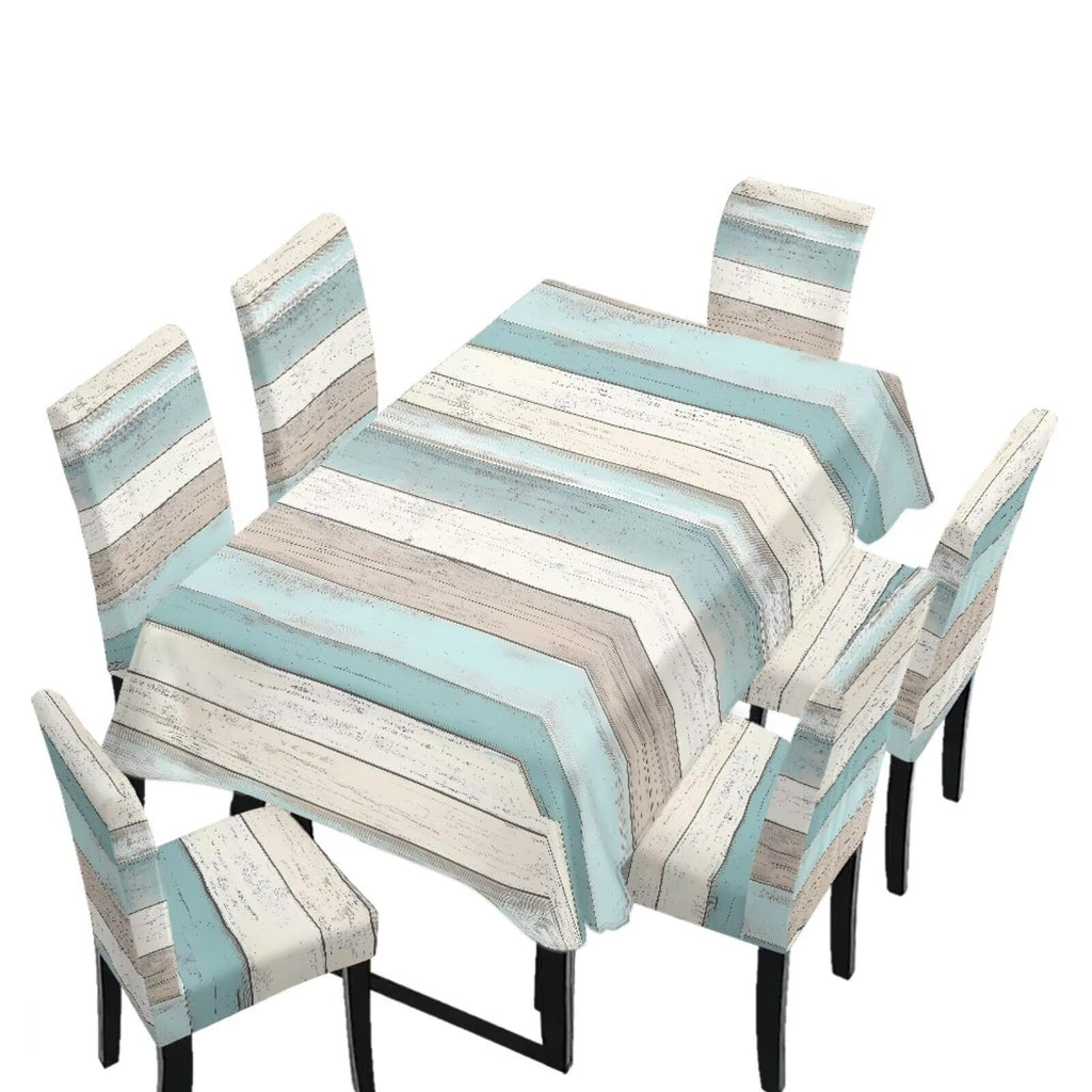 Dining Seat Slipcovers for Easter Decor Set of 7 Includes Tablecloths and Stretch Removable Dining Room Chair Covers Stain Resistant Table Protector, Easter Egg Love Heart Gnome Print