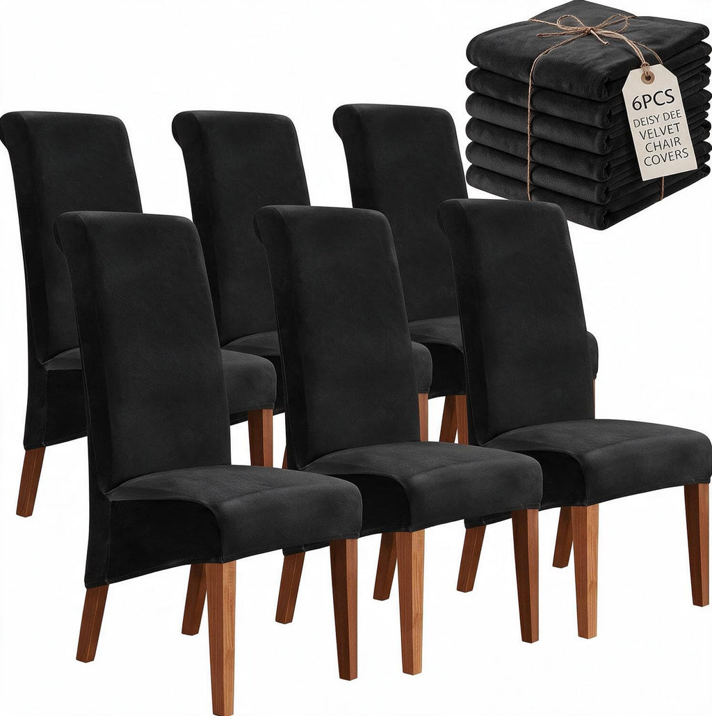 Velvet Dining Chair Covers Set of 2, Extra Large XL Oversized Stretch Parsons Chair Slipcovers for High Back Dining Room Kitchen, Non-Slip Removable Washable Chair Protectors,Khaki