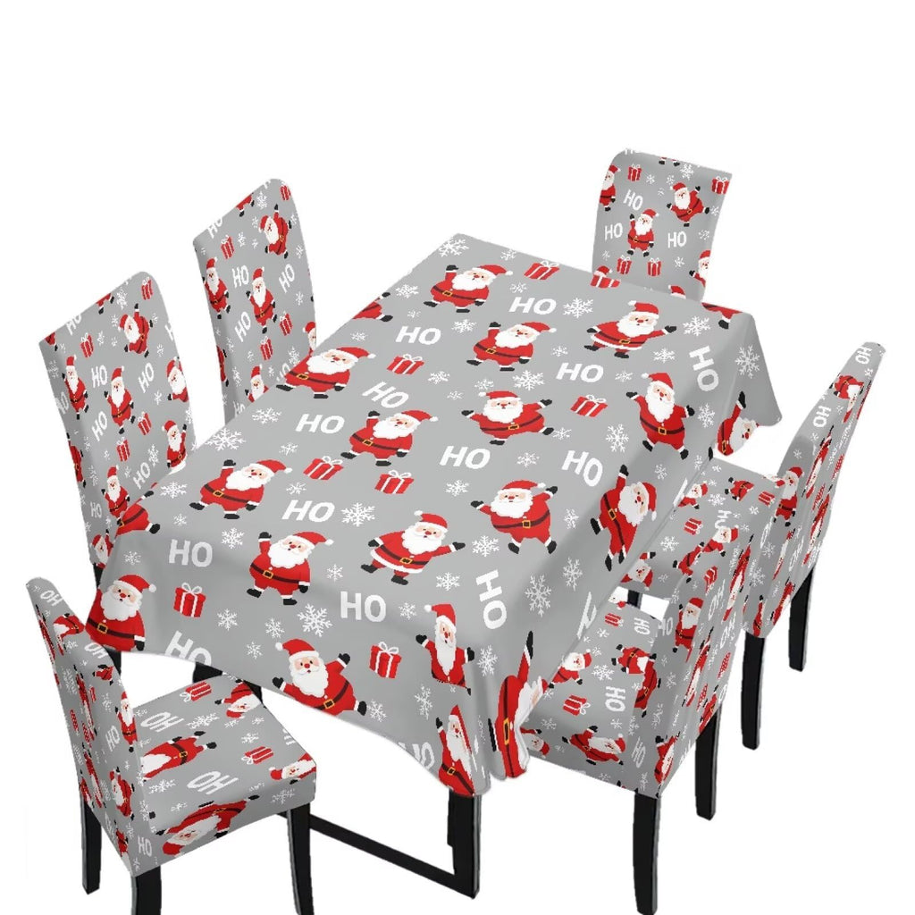 Dining Chair Covers and Dining Table Cloth Christmas Decor