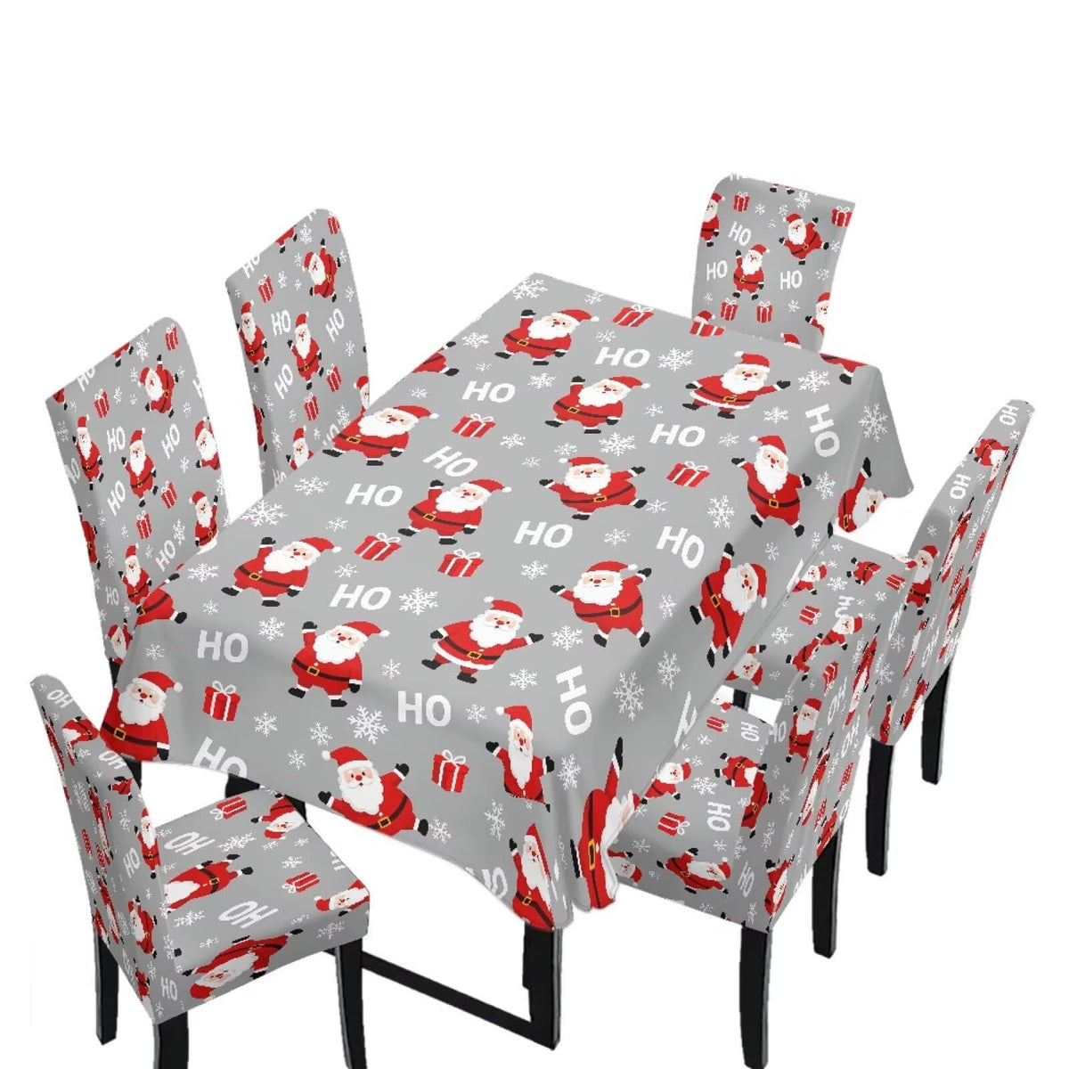 Dining Chair Covers and Dining Table Cloth Christmas Decor
