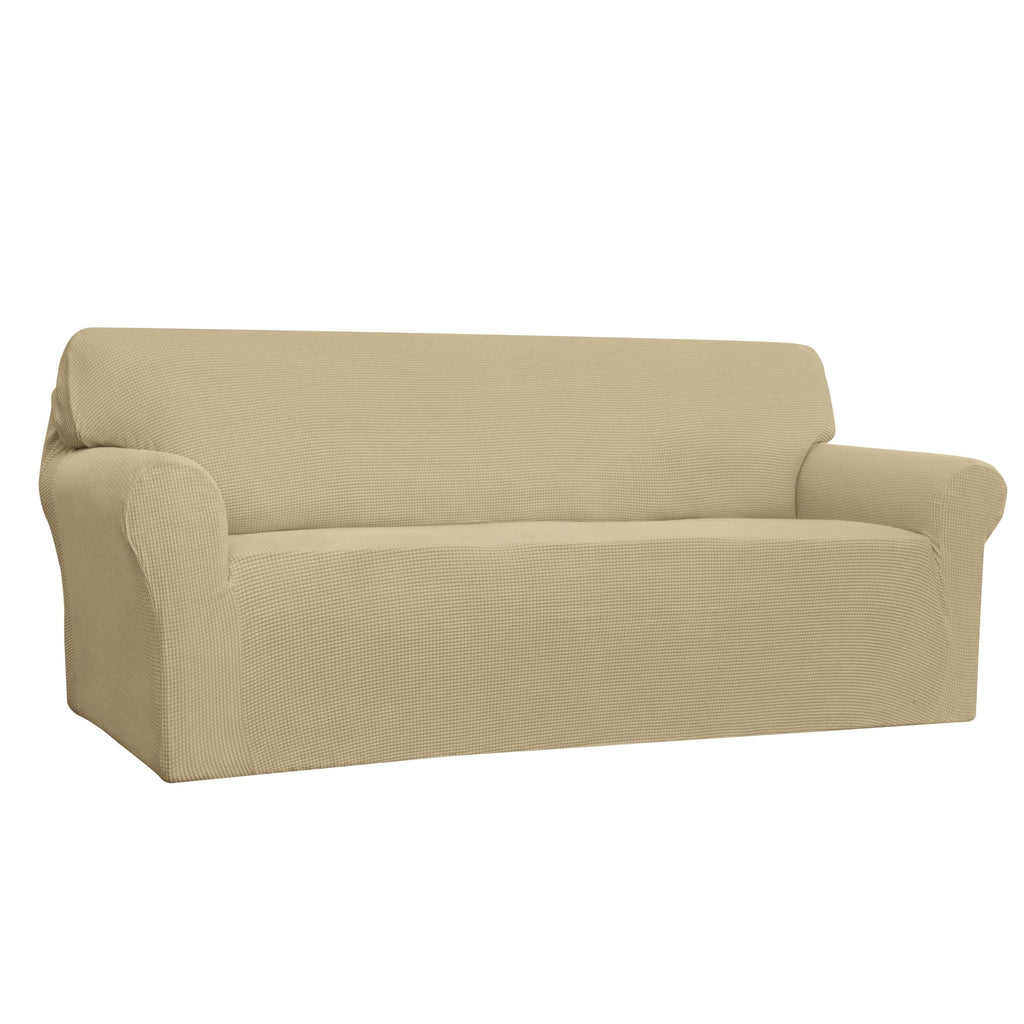 Easy-Going Stretch Loveseat Couch Covers Washable Cream