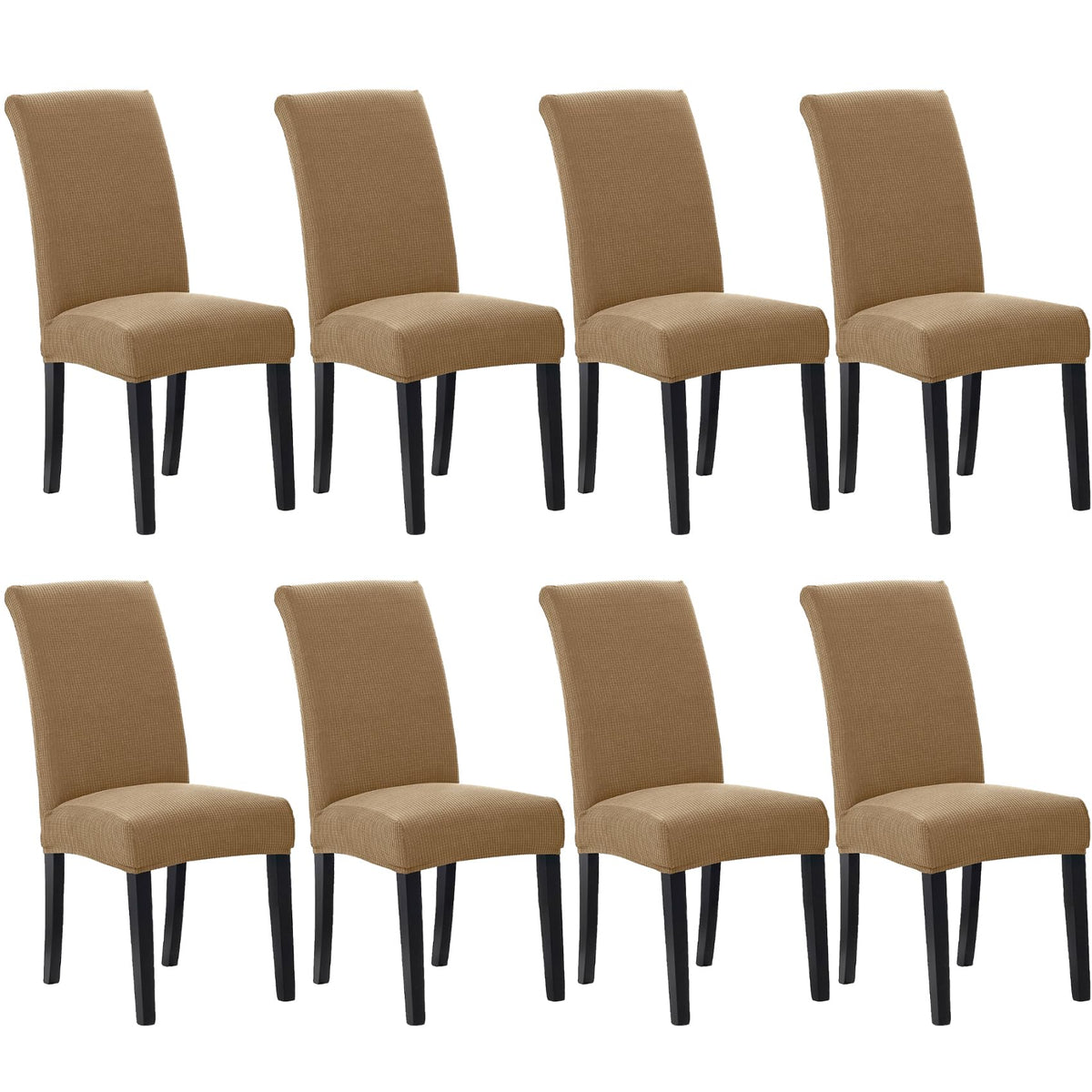 Stretch Chair Covers for Dining Room Set of 4, Removable Washable Dining Room Chair Covers, Dining Chair Slipcovers Seat Protector, Great for Home and Banquet Decor (Pureed Pumpkin, 4 Pack)