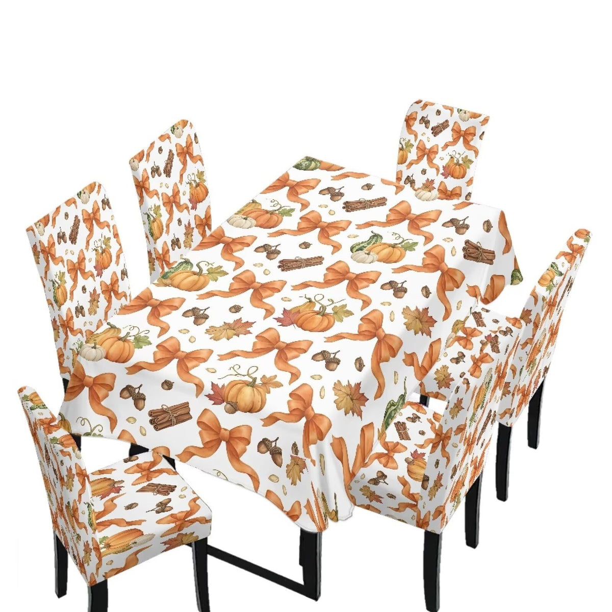 Thanksgiving Rectangle Table Cloth with Dining Chair Cover