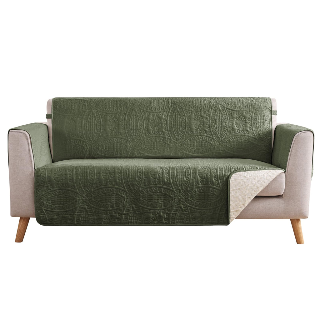 Beige Loveseat Covers for 2 Cushion Couch, Water-Repellent Quilted Covers for Sofa, Machine Washable Love Seat Couch Covers, Pet Friendly Loveseat Slipcovers (Loveseat 48", Beige Cream)