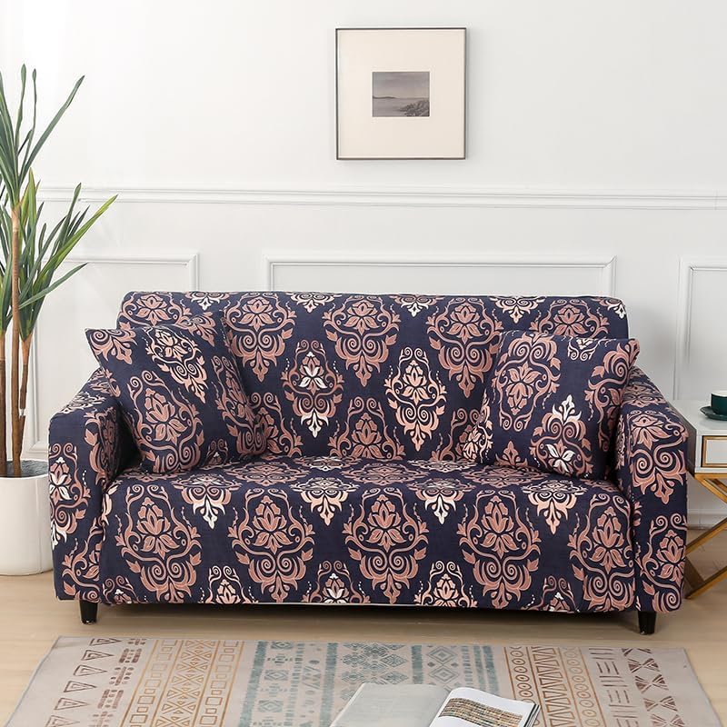 HOOBUY Printed Sofa Cover Stretch Couch Covers Patterned Loveseat Slipcovers for 2 Seater Cushion Couch Love Seat Set (BXMY, 2 Seater/Loveseat)
