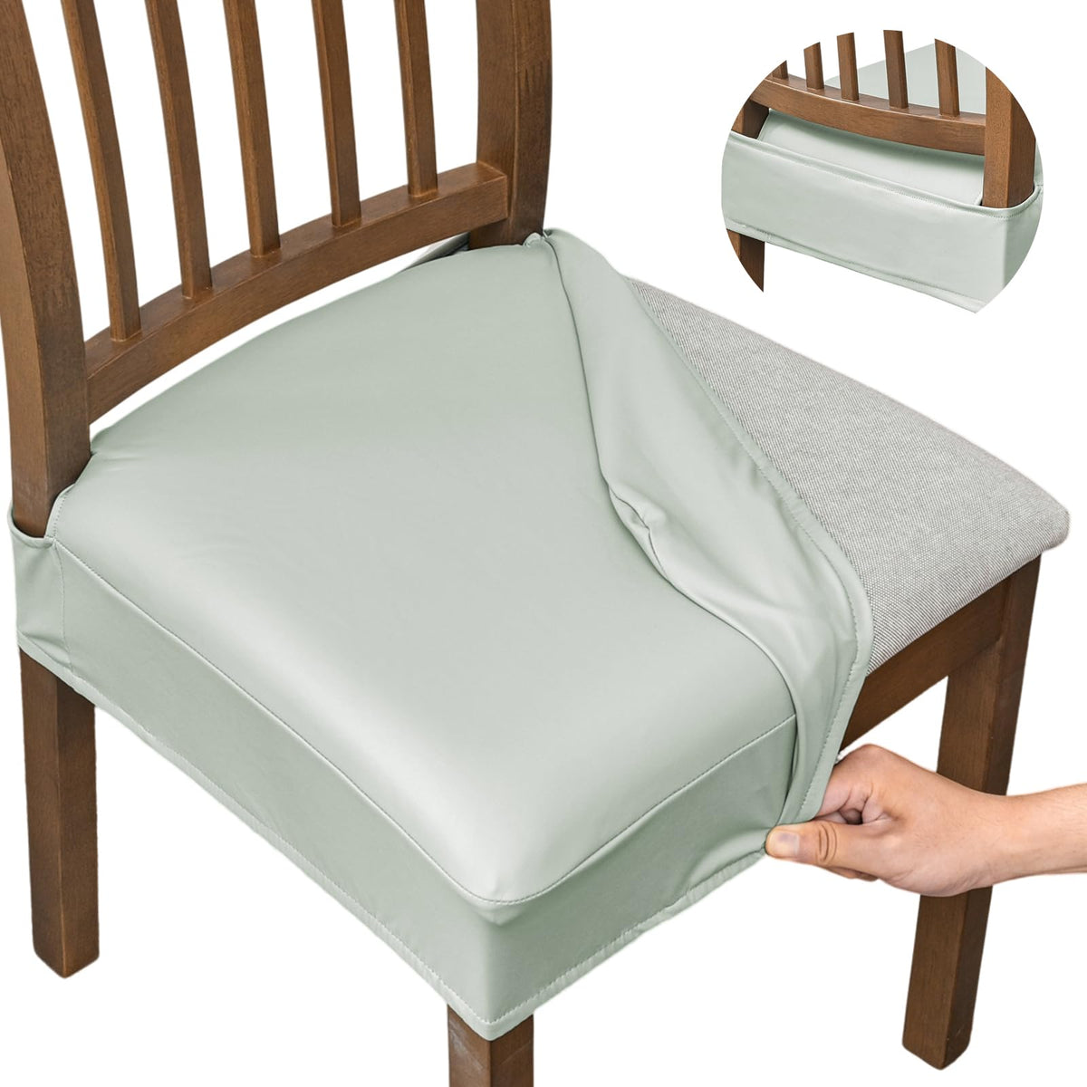 NILUOH Waterproof Seat Covers for Dining Room Chairs, 4 Pack Coffee