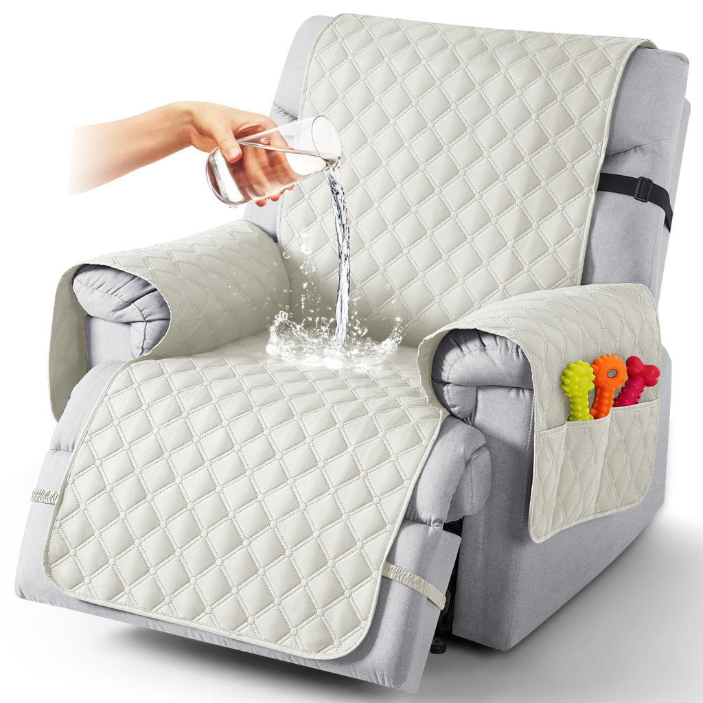 TAOCOCO 100% Waterproof Loveseat Recliner Covers Reversible, Charcoal Gray
