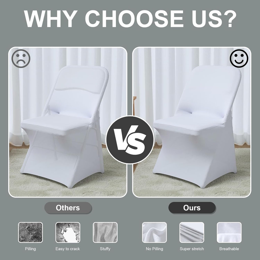 Trlyc White Spandex Chair Covers 100 Pcs for Wedding Party