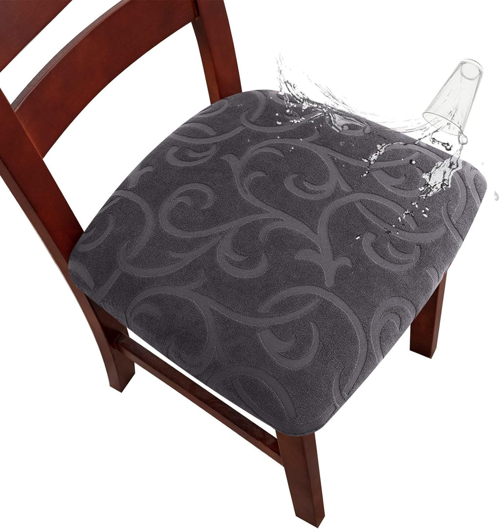 Genina Chair Seat Covers Waterproof Dining Room Chair Covers, 4 Pack