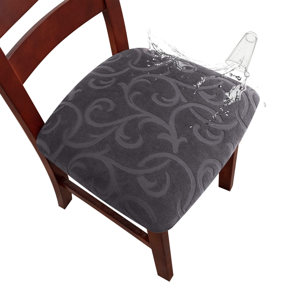 Genina Chair Seat Covers Waterproof Dining Room Chair Covers, 4 Pack