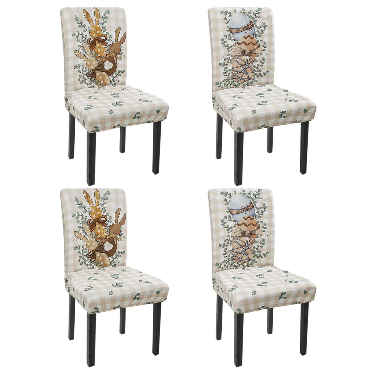 Halloween Chair Covers Set of 4 Pumpkin Ghost Spider Parsons Slipcovers