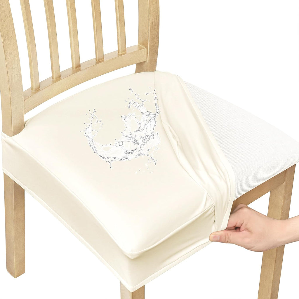 Smiry Waterproof Pu Leather Seat Covers for Dining Room Chairs Set of 4