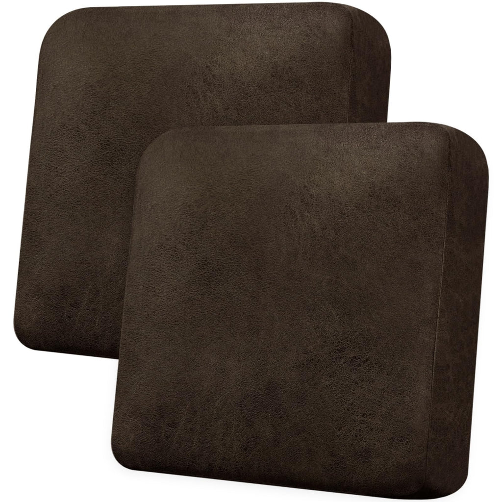 Loveseat Cushion Covers Leather-Look 2PC Stretch Love Seat Slipcover Sets for Living Room Individual Couch Seat Protector, Pet-Friendly, Non-Slip, Easy Fit - Coffee