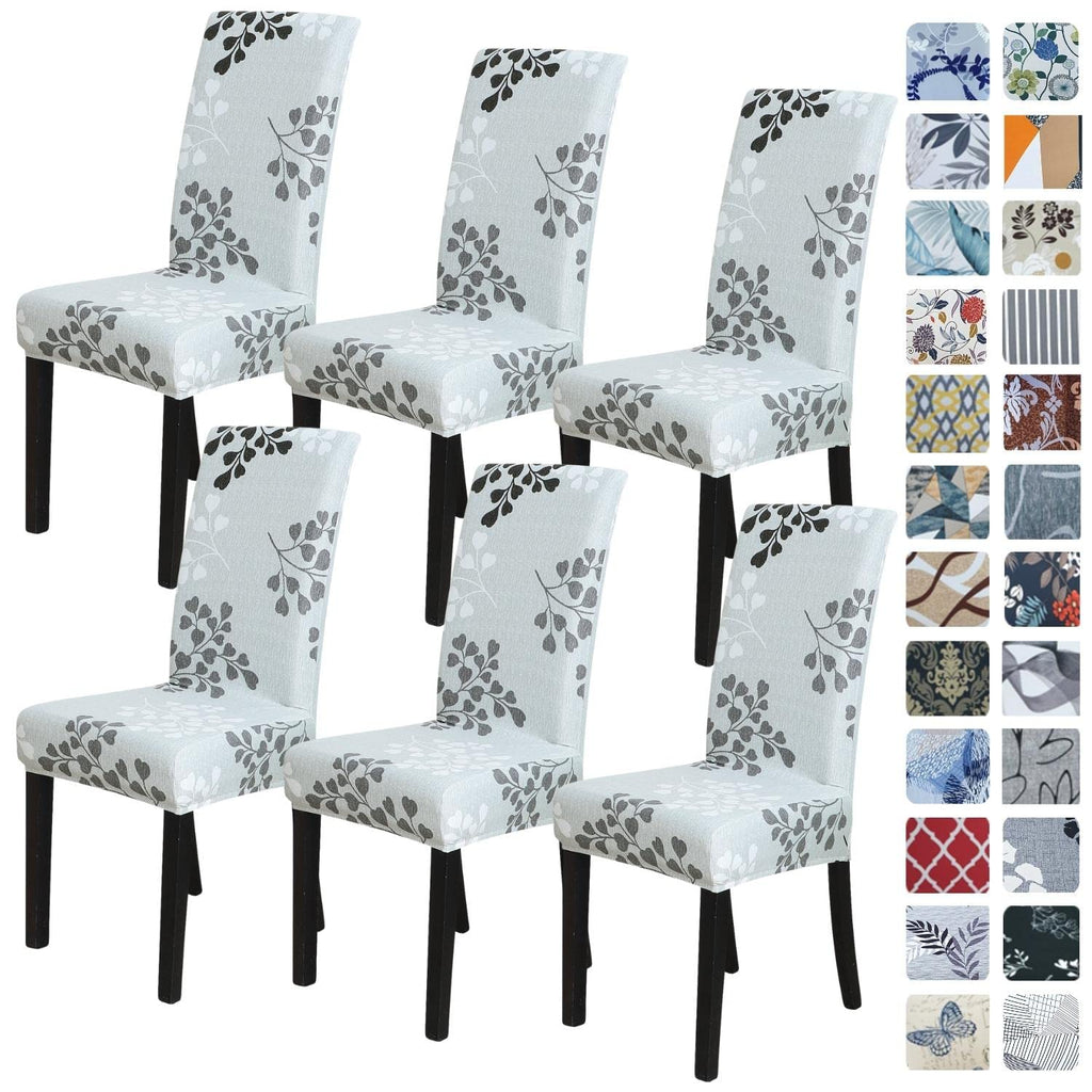 SPRINGRICO Chair Covers for Dining Room Set of 4, Stretch Dining Chair Cover, Washable Spandex Kitchen Parsons Chair Slipcovers, Removable Seat Protector for Home or Party (4 Pack, Lotus Gray)