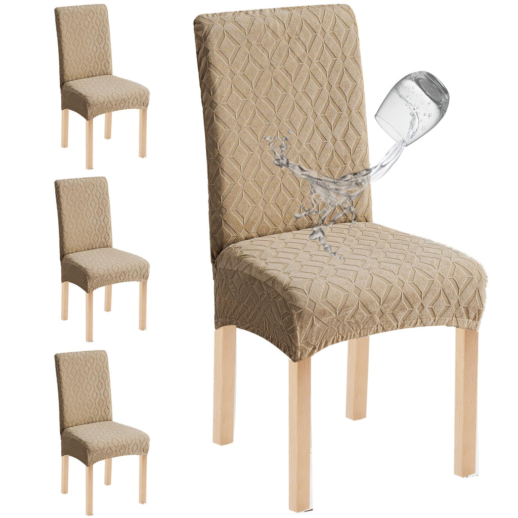 Genina Waterproof Dining Chair Covers Set of 4, Stretch Chair Slipcovers
