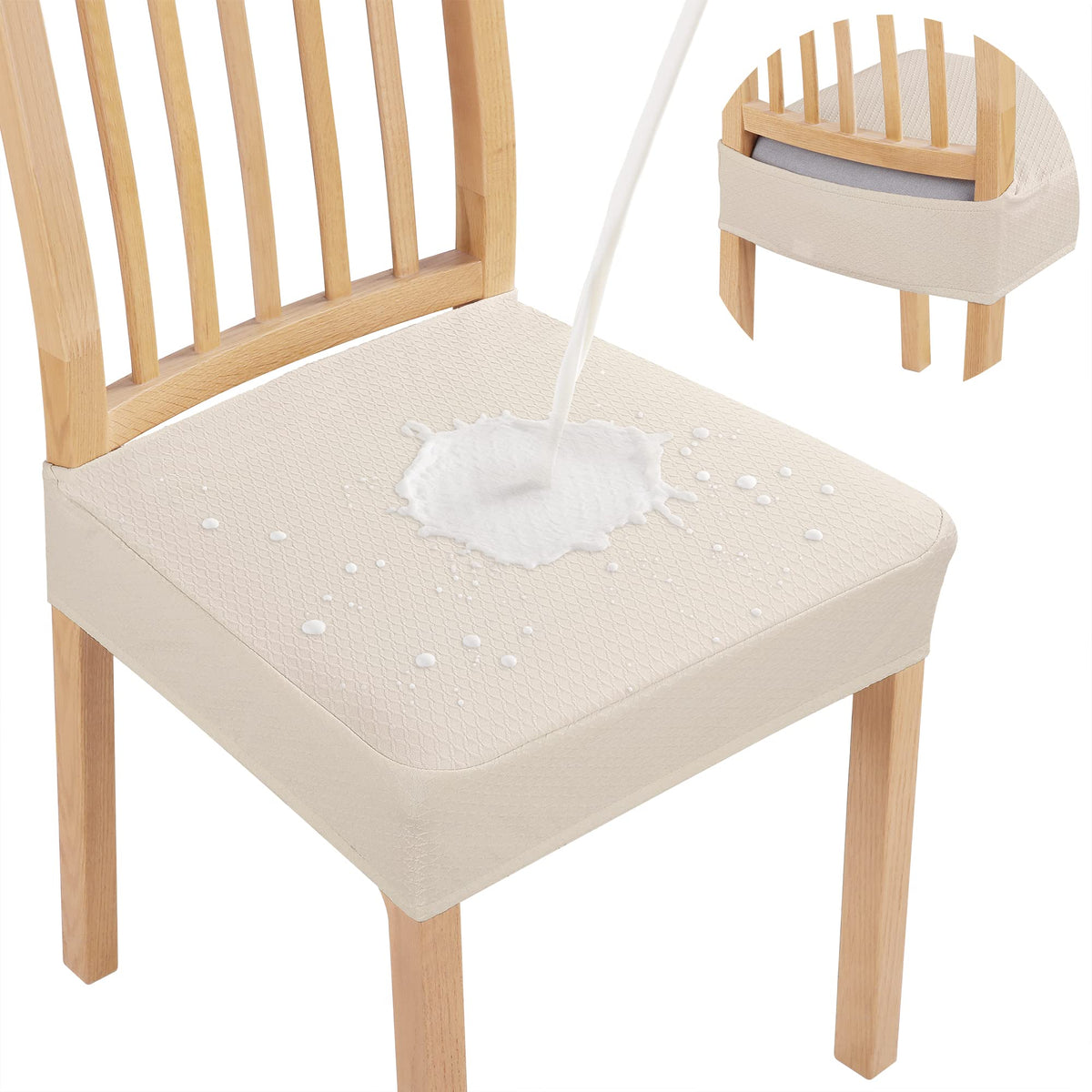 Smiry Waterproof Seat Covers for Dining Room Chairs, Set of 4
