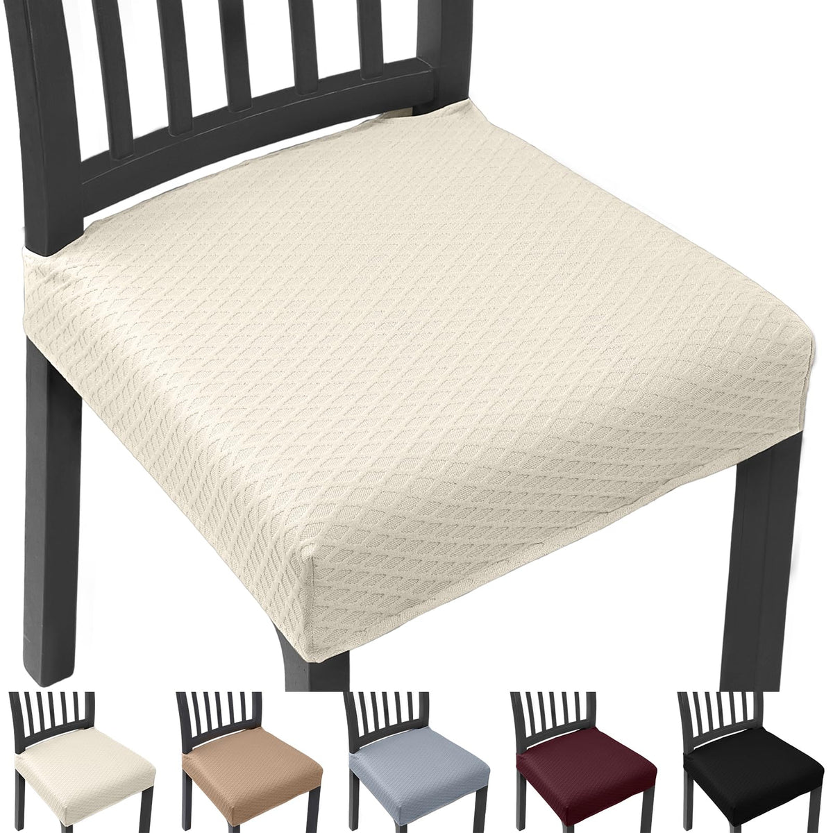 Stretch Chair Seat Covers Set of 4 for Dining Living Room Kitchen Chairs Universal Washable Slipcover Protector Forros Fundas Cobertores para Sillas De Comedor Party Home Decor Gift