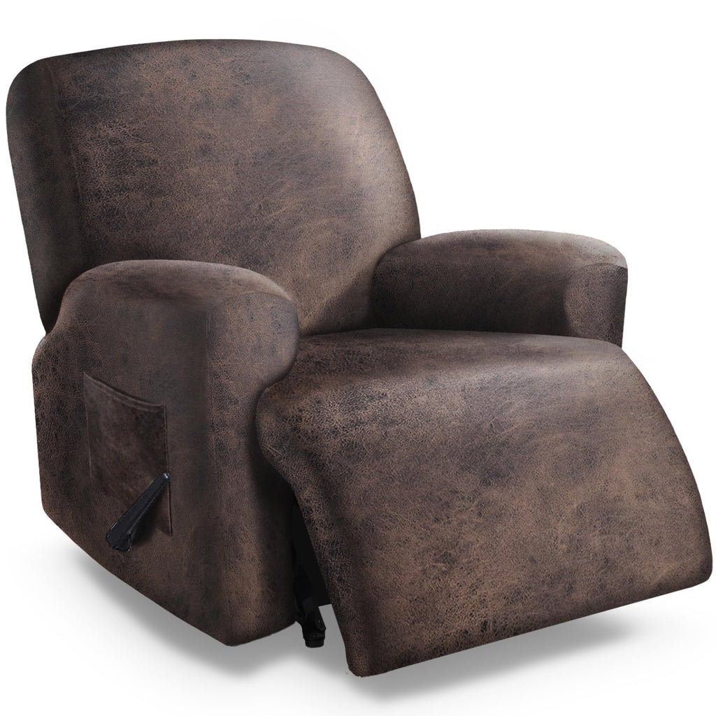 molasofa Leather Like Additional Recliner Console Cover for Reclining Loveseat Covers Stretch Jacquard Middle Consolefor Recliner Couch(Dark Brown)