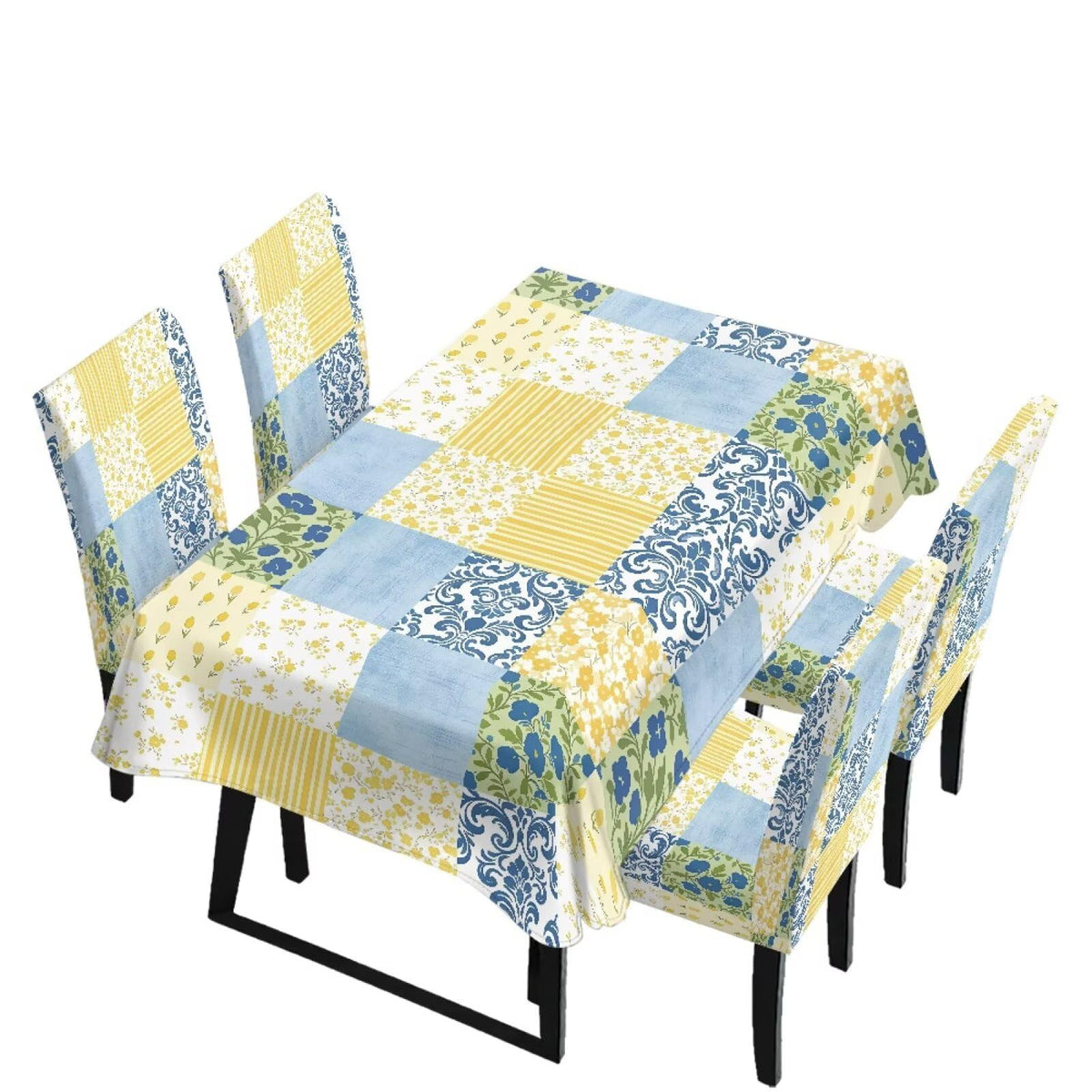 GLENLCWE Monstera Leaf Universal Dining Table Cover with Chairs Dining Table Cover with Chair Covers 7 Pcs, Dust Proof Green Kitchen Party Stretch Elastic Bottom Slipcovers