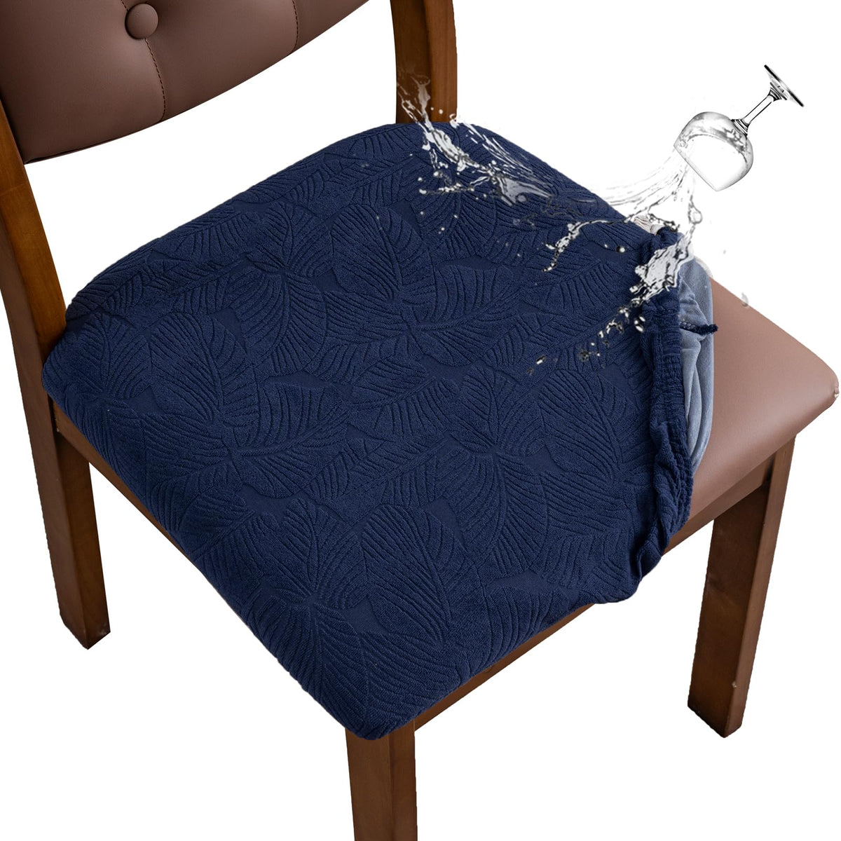 Waterproof Dining Room Chair Covers Set of 6,Taupe,Large