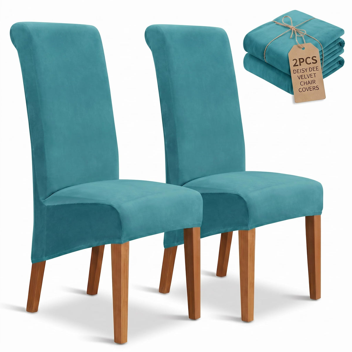 Velvet Dining Chair Covers Set of 2, Extra Large XL Oversized Stretch Parsons Chair Slipcovers for High Back Dining Room Kitchen, Non-Slip Removable Washable Chair Protectors,Khaki