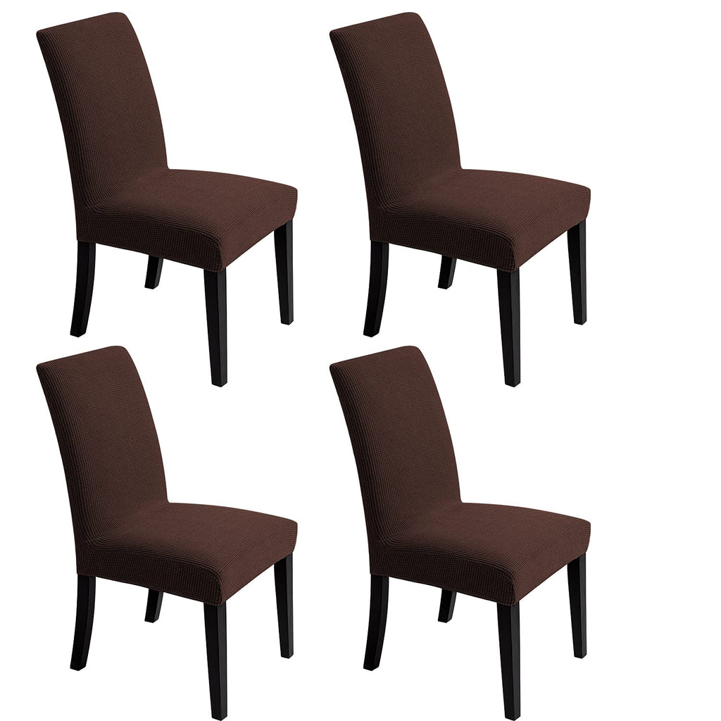 Chair Covers for Dining Room - Stretch Chair Slipcovers for Decorative Seat Protector Armless Removable Washable Elastic Dinner Universal Spandex Solid Chair Slip Covers Set (autumn orange,4)