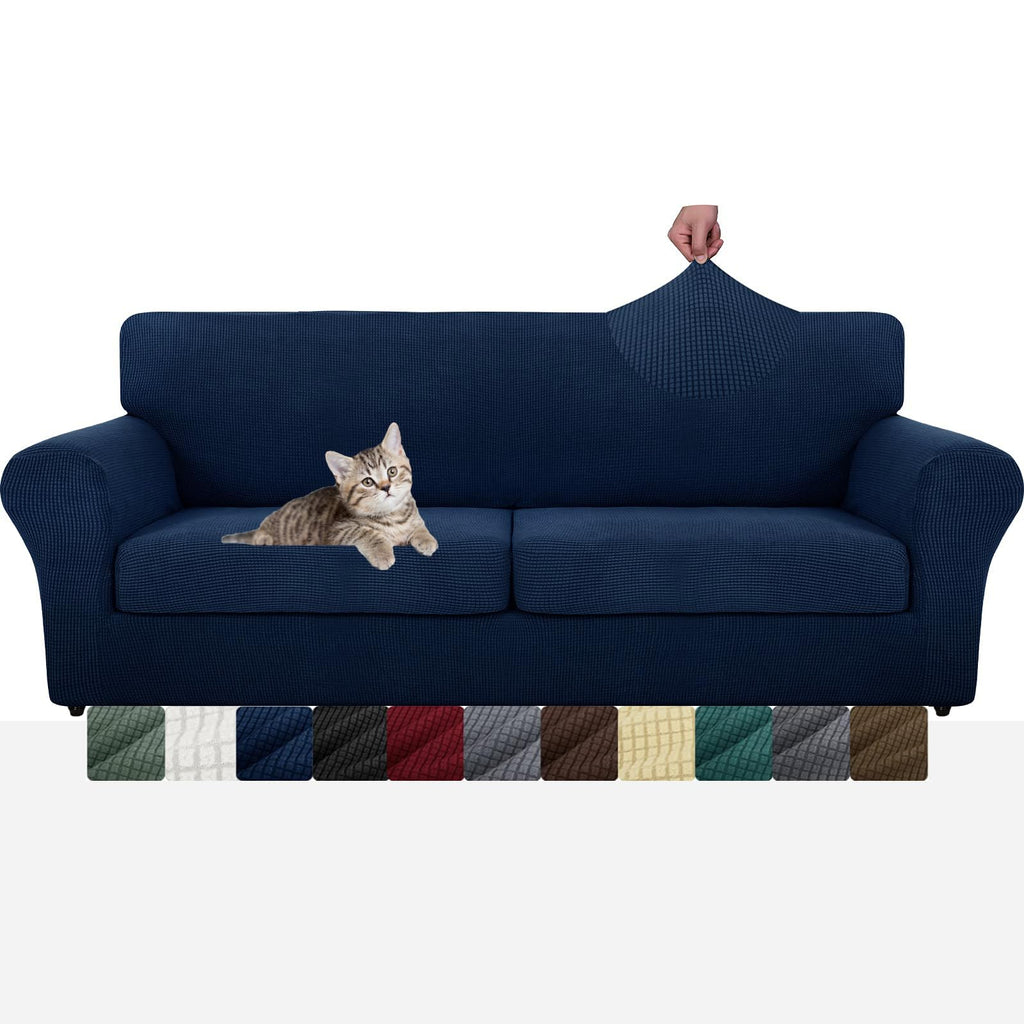 MAXIJIN 2 Piece Couch Covers for 2 Cushion Couch Super Stretch Loveseat Slipcover Dogs Pet Proof Fitted Furniture Protector Spandex Non Slip Sofa Love Seat Cover Washable (Loveseat, Gray)