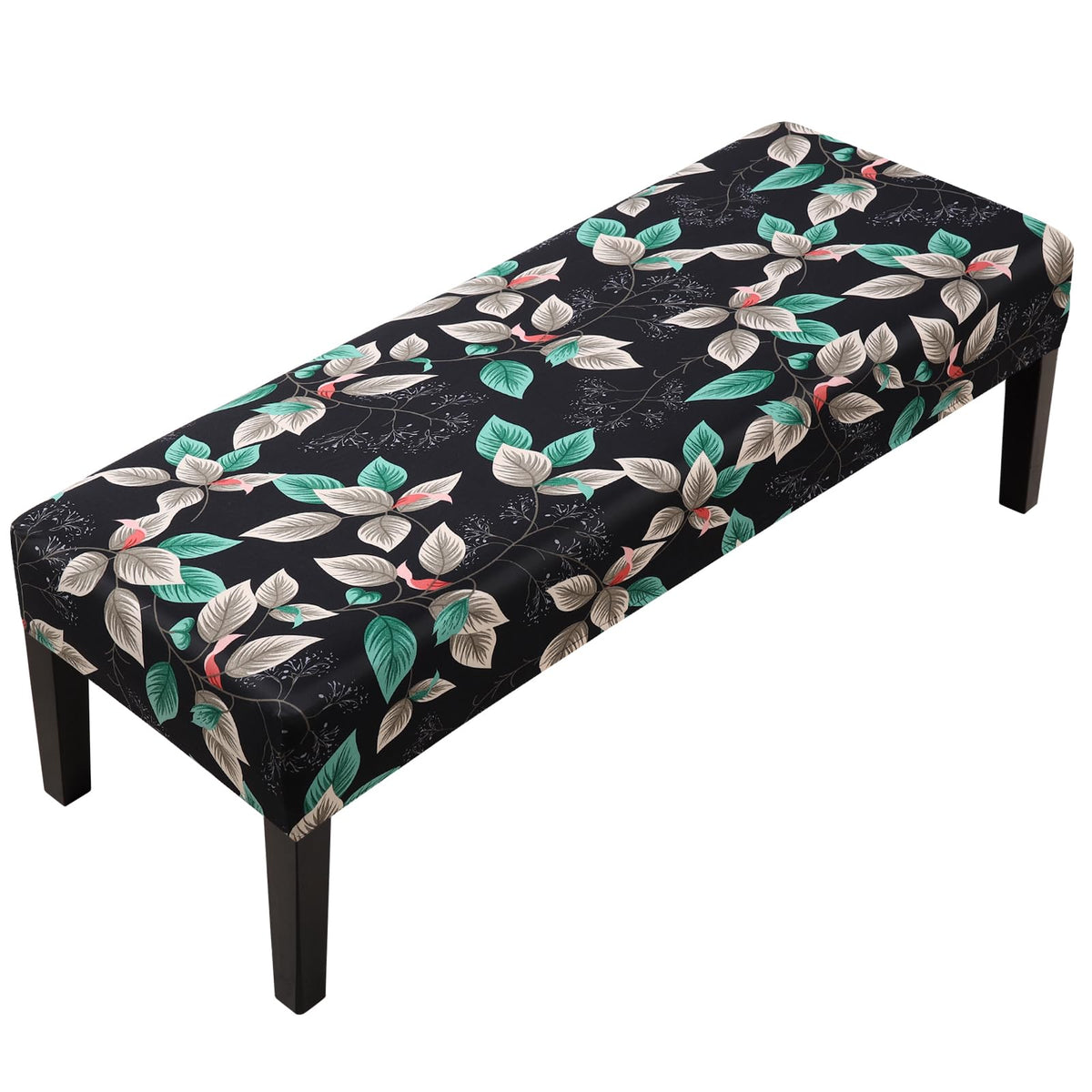 Fuloon Stretch Jacquard Dining Bench Cover - Anti-Dust Removable Bench Slipcover Washable Seat Cushion Protector for Bedroom, Kitchen, Hotel, Banquet (Beige)