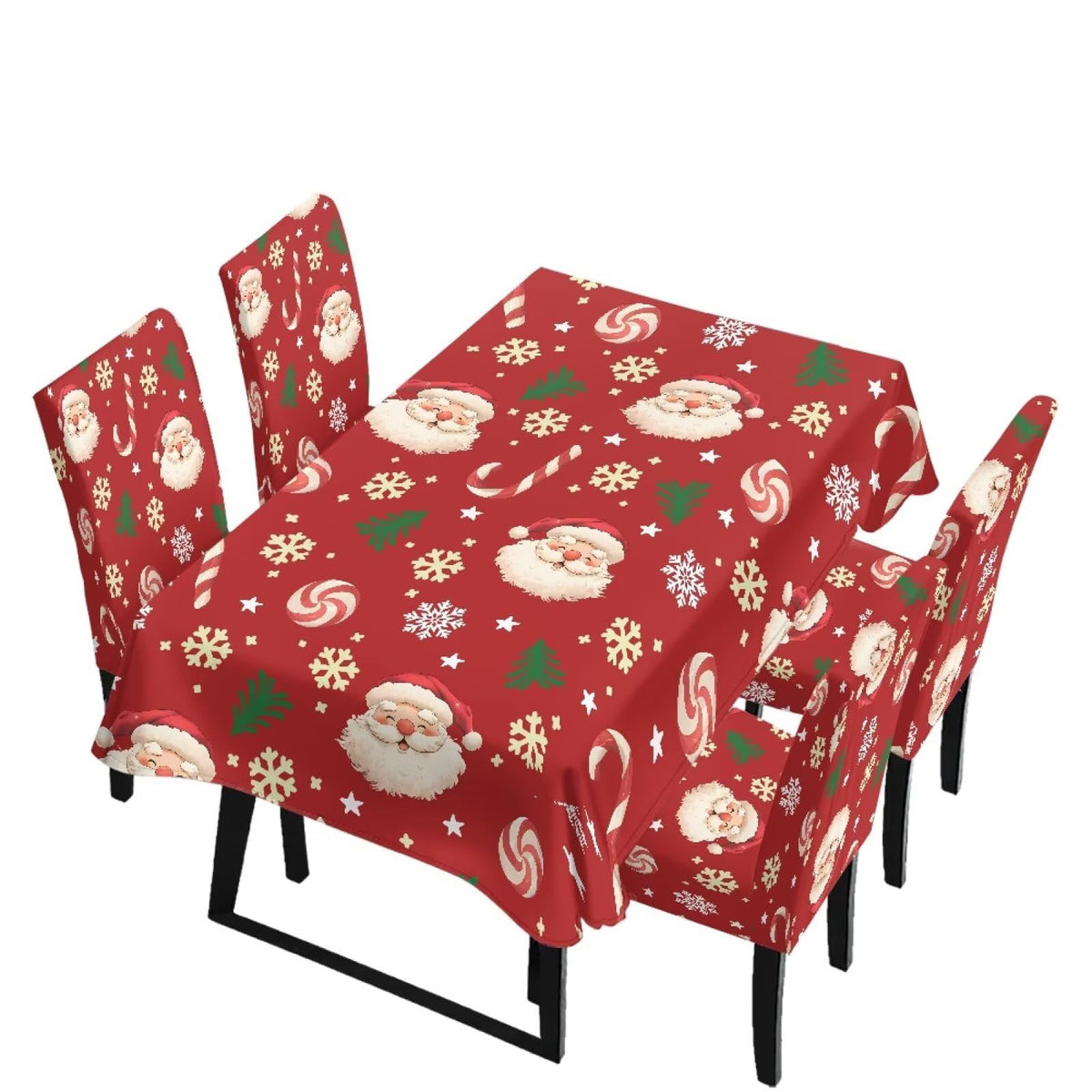 Dining Chair Covers and Dining Table Cloth Christmas Decor