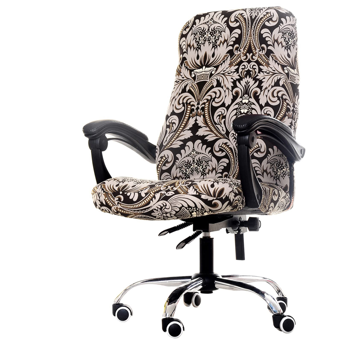 WOMACO Printed Office Chair Covers, Stretch Computer Universal Boss Modern Simplism Style High Back Chair Slipcover - Peony, Large