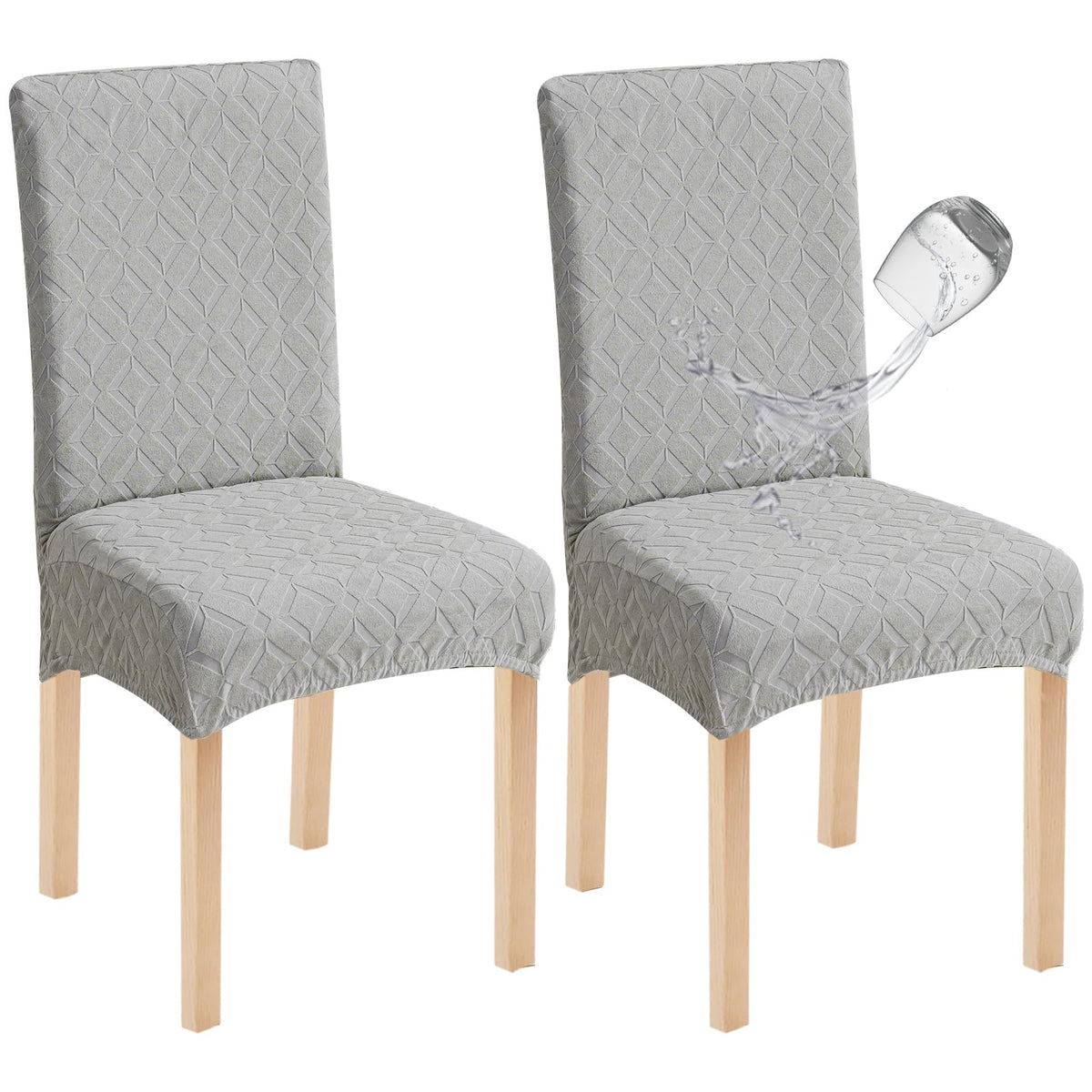 Genina Waterproof Dining Chair Covers Set of 4, Stretch Chair Slipcovers