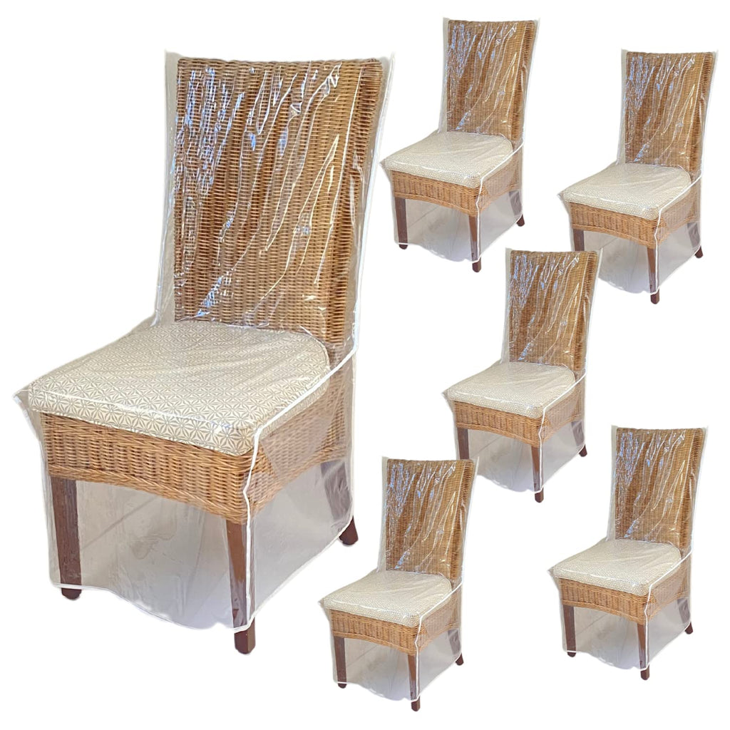 Evelots 6-Pack Clear PVC Dining Chair Covers, Spill-Resistant Protectors