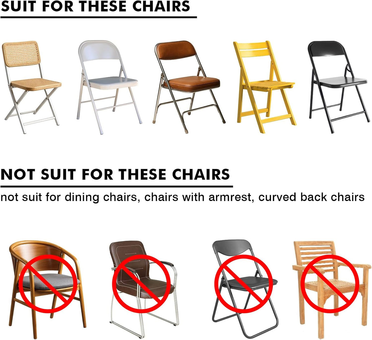 Fixwal 36 Pcs White Folding Chair Covers Spandex Stretch Slipcover