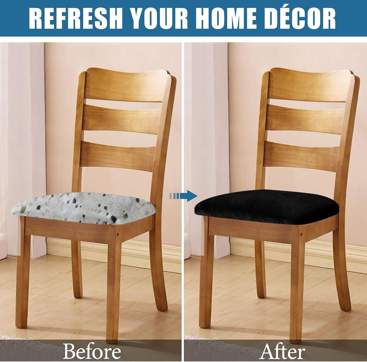 Smiry Velvet Seat Covers for Dining Room Chair Set of 4