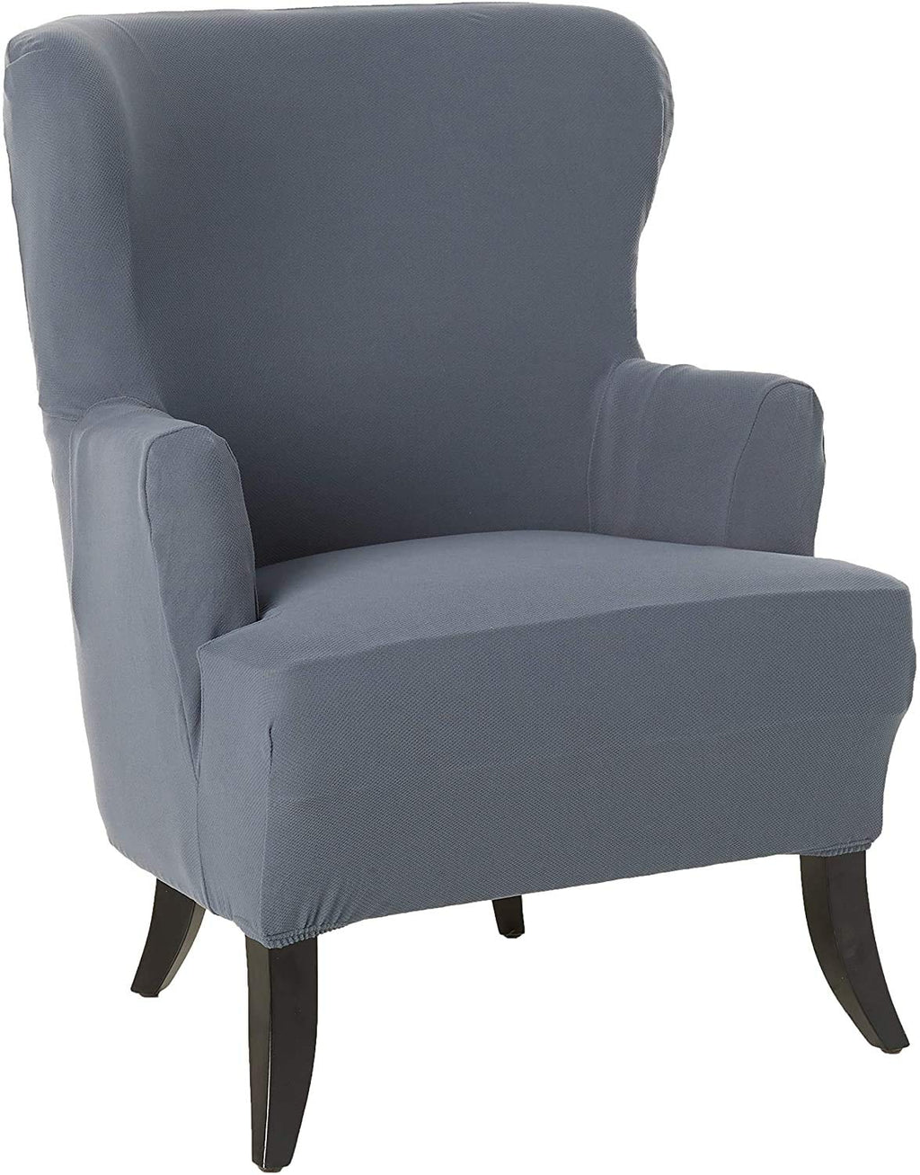 SureFit Form Fit Stretch Morgan Loveseat Slipcover - One Piece Polyester/Spandex Elastic Slipcover, Machine Washable (Loveseat Box Cushion, Ivory Color)