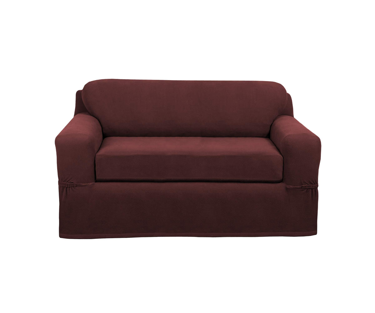 Maytex Pixel 2 Piece Loveseat Slipcover, Black
