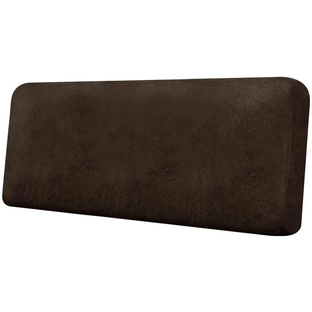 Loveseat Cushion Covers Leather-Look 2PC Stretch Love Seat Slipcover Sets for Living Room Individual Couch Seat Protector, Pet-Friendly, Non-Slip, Easy Fit - Coffee