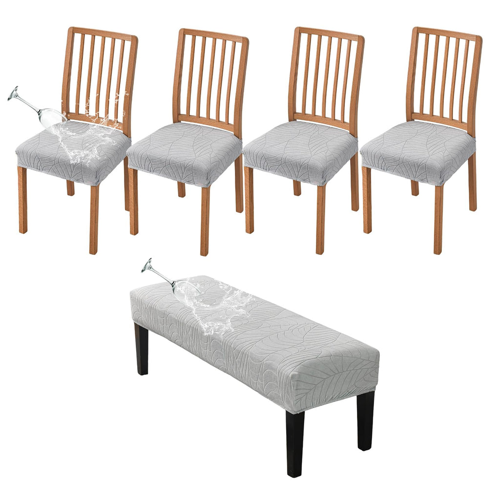 CRFATOP Dining Chair Seat Covers Set of 4 with Stretch Bench Slipcover,04