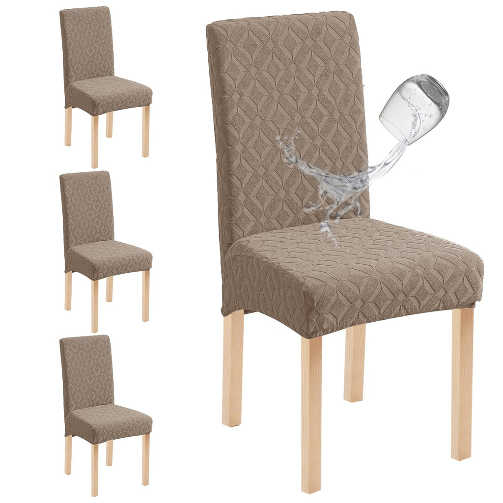 Genina Waterproof Dining Chair Covers Set of 4, Stretch Chair Slipcovers