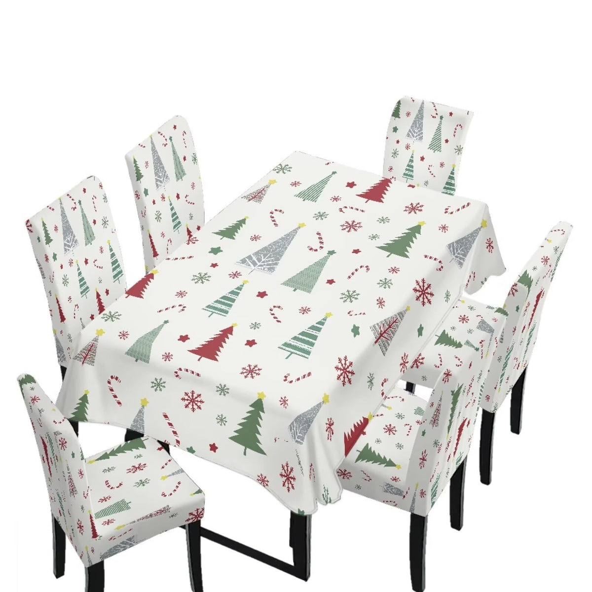5 Pcs Table Cover Chair Covers Set Coloful Floral Dustproof Kitchen Seat Covers Set of 4 with Table Cover for Home Decor Soft Furniture Protector for Wedding Party Banquet