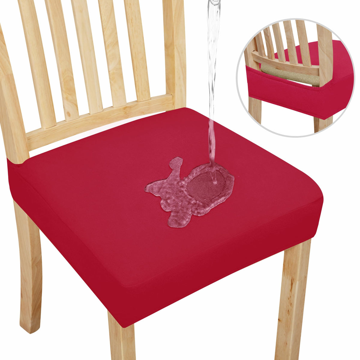 Easy-Going Waterproof Seat Covers for Dining Chairs Set of 4, Ivory