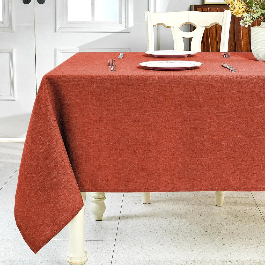 Polyester Rectangle Tablecloth - Sage Green, 60x104 in, Wrinkle-Free, Wipe-Clean, Waterproof, Machine Washable, Solid Textured Dining Cover for Party, Spring Wedding Kitchen Decor
