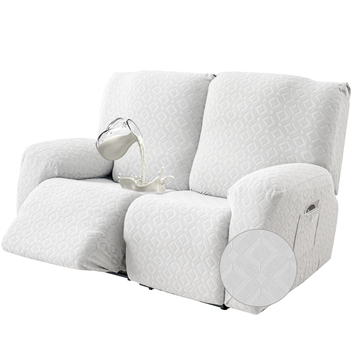 Genina Waterproof Recliner Loveseat Cover,2 Seat Couch Cover,Chocolate