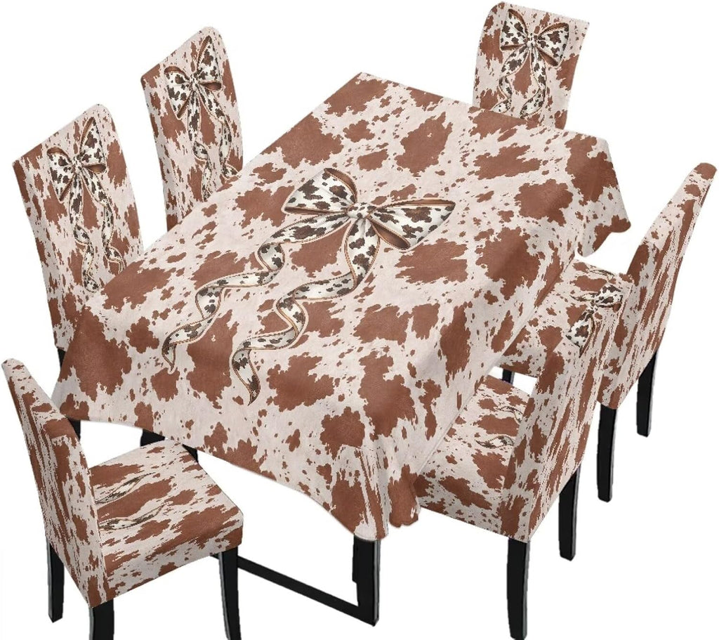 Dining Chair Covers and Dining Table Cloth Christmas Decor
