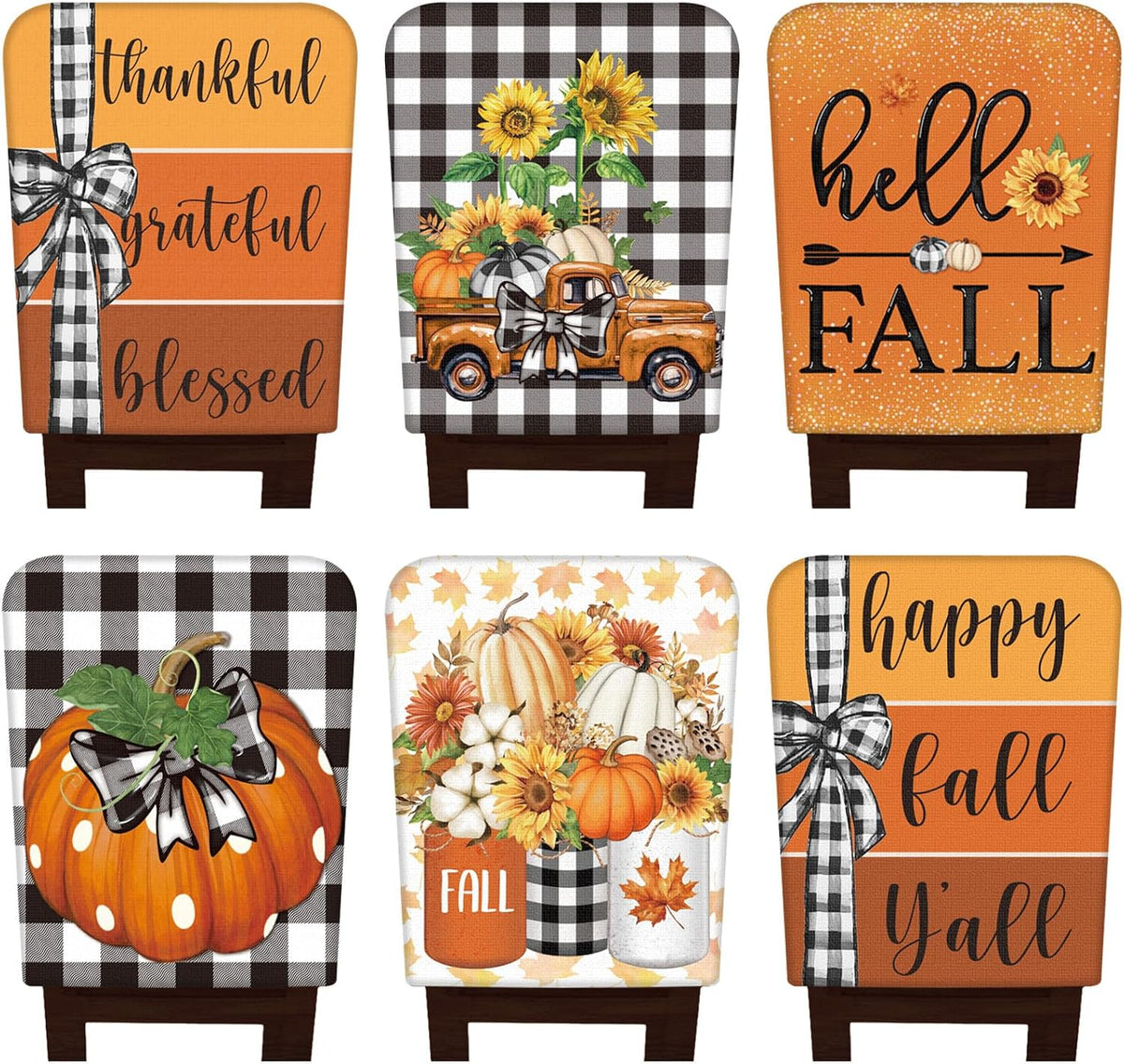 6 Pcs Fall Chair Covers, Maple Leaves Dining Chair Slipcovers